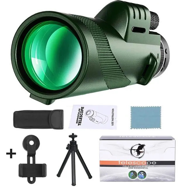 Kalsten | 80x100 HD Zoom Monocular Telescope: Powerful portable binoculars for hunting, camping, and outdoor exploration