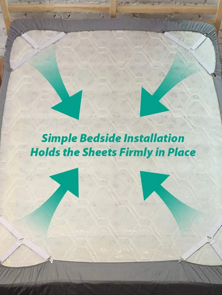 Kalsten | GRIPFIX Fitted Sheet Holder Set | 4-Pack Triangular Bed Sheet Straps | Adjustable & Non-slip – For Mattresses, Table Covers & Covers