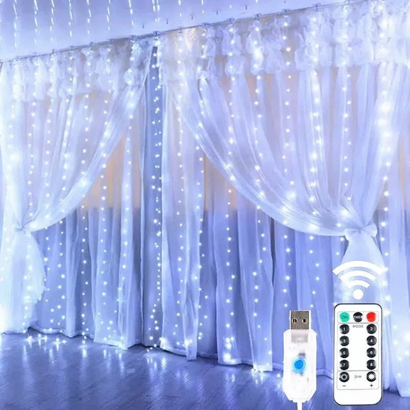 LED curtain lights – USB-controlled string lights for window and room decoration | Kalsten