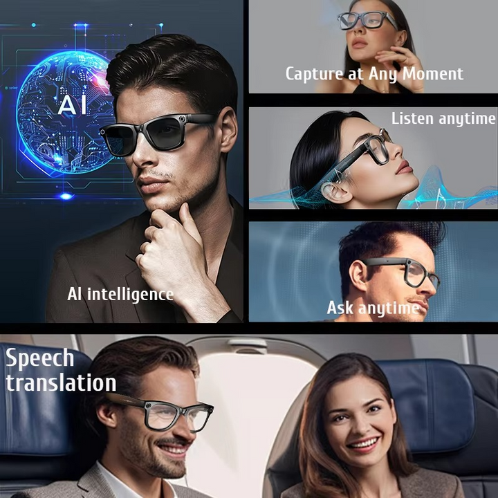 Kalsten | Smart Camera Glasses with Photo, Video, AI Translation & Bluetooth Audio