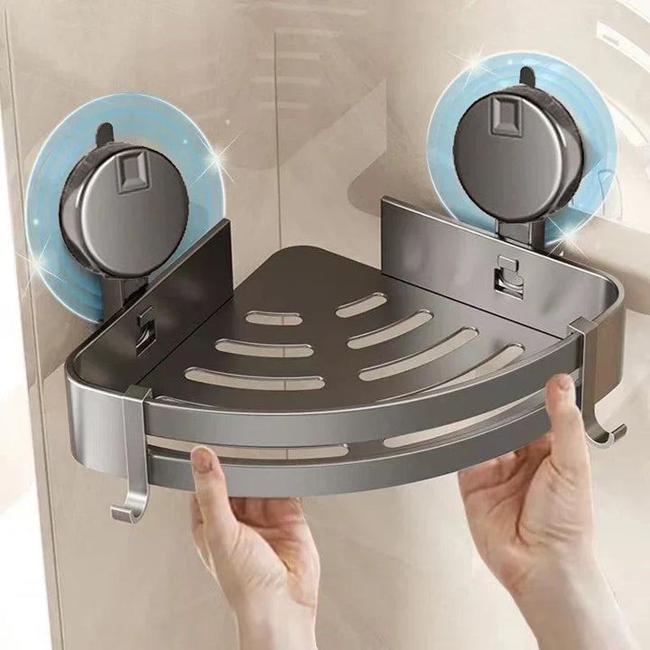 Kalsten | No-Drill Suction Powered Corner Bathroom Organizer