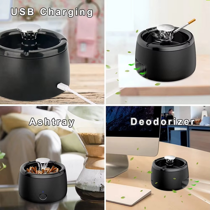 Kalsten | Rechargeable Smokeless Ashtray for Home, Office, Car or Outdoor Use – Black