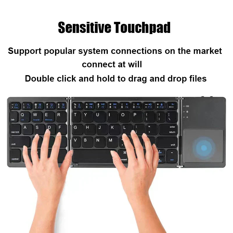 Wireless foldable Bluetooth keyboard with touchpad – Compact, versatile, and ultra-portable | Kalsten