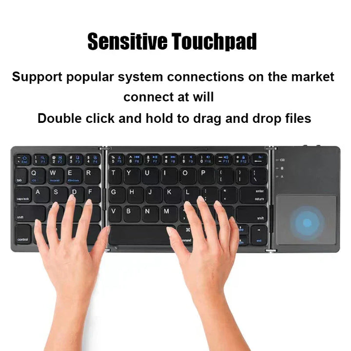 Wireless foldable Bluetooth keyboard with touchpad – Compact, versatile, and ultra-portable | Kalsten