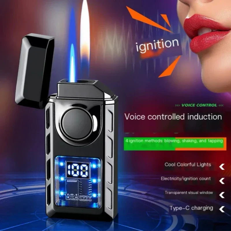 Voice Controlled USB Colorful Double Flame Lighter | Kalsten