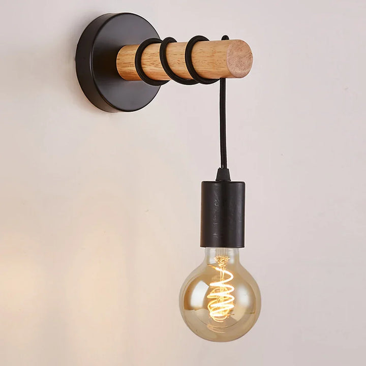Modern Minimalist E27 Wood Wall Light – LED Wall Sconce for Bedroom, Kitchen, Dining Room, and Stairway, Indoor & Outdoor Home Lighting | Kalsten