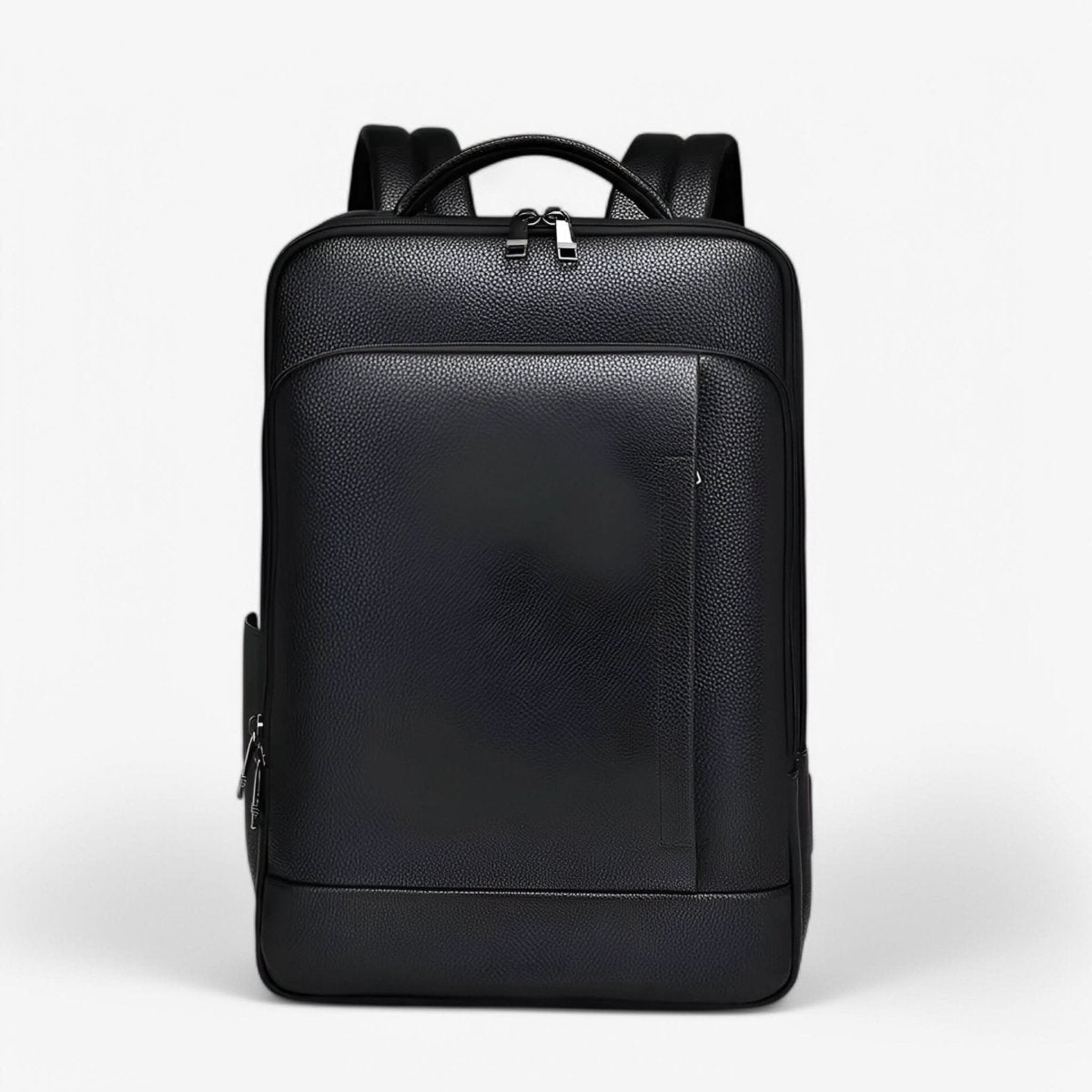 BowLift | Elegant leather rucksack for men/women with USB port for laptop and everyday use, 15.6 inch, black
