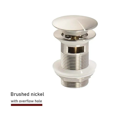 Drain Screw with Push-Down Pop-Up – Brass | 11 Colors | With or Without Overflow Skanto