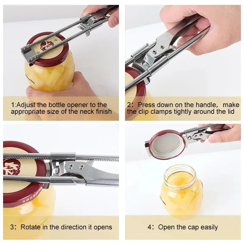 Kalsten | Adjustable Stainless Steel Bottle Opener | Non-Slip Bottle Opener | New Kitchen Gadget