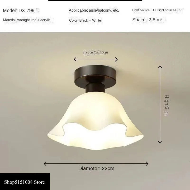 Ceramics Glass LED Corridor Ceiling Lamp for Aisle, Corridor, Cloakroom, Balcony Nordic E27 Acrylic Chandelier Rest Light Fixtures | Kalsten