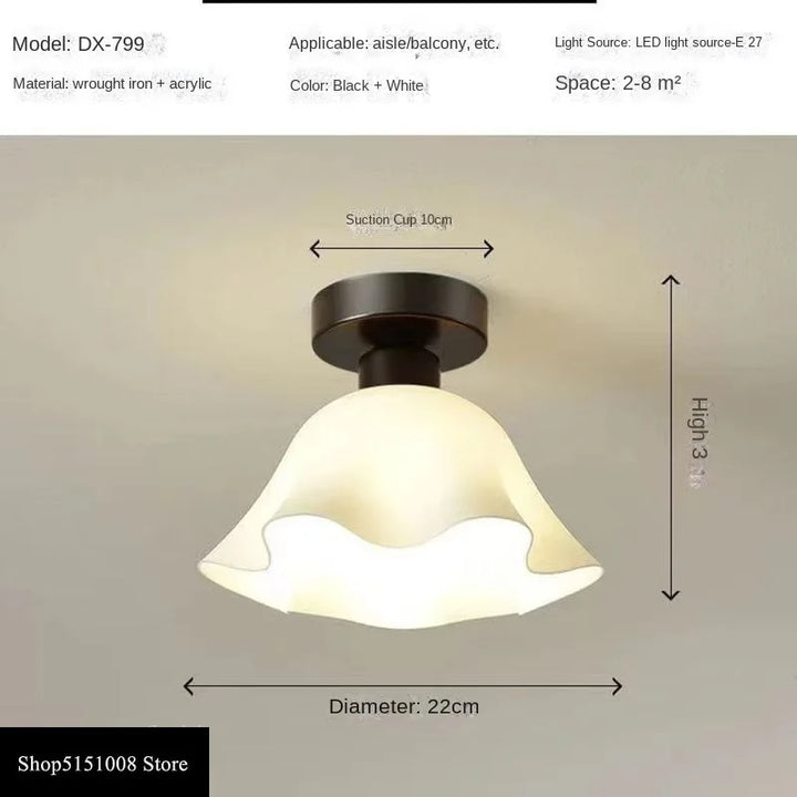 Ceramics Glass LED Corridor Ceiling Lamp for Aisle, Corridor, Cloakroom, Balcony Nordic E27 Acrylic Chandelier Rest Light Fixtures | Kalsten