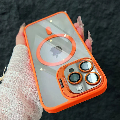 Skanto | Magnetic Shockproof Magsafe Phone Case Stand Glass Lens Protector Cover