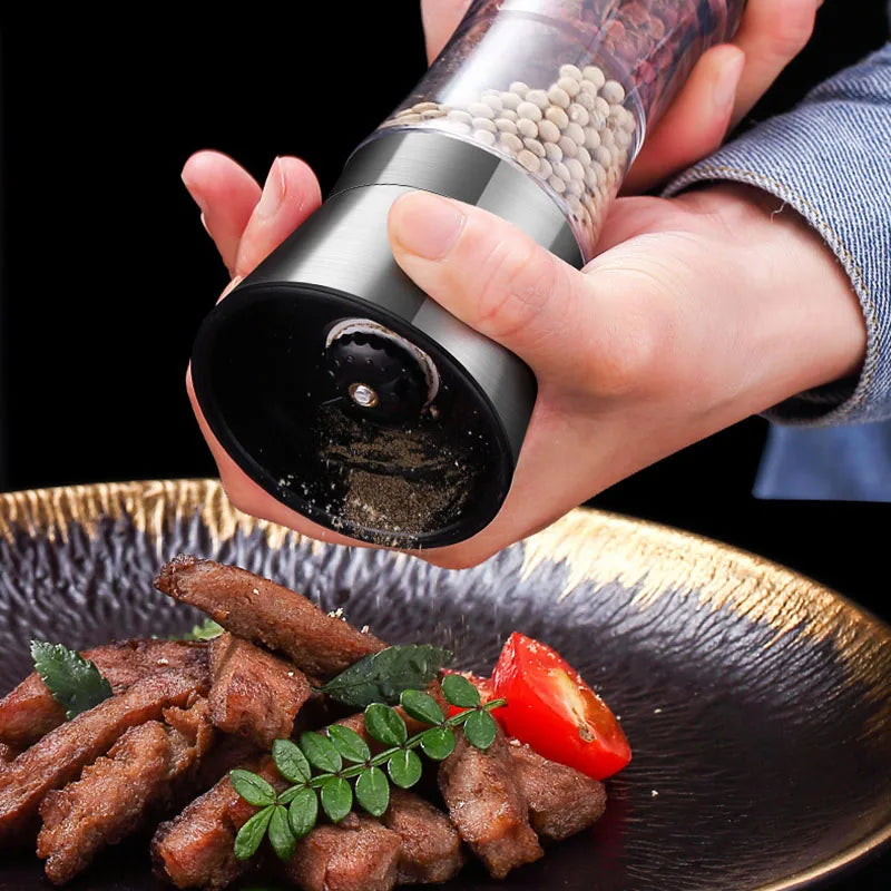 Kalsten | 2-in-1 Spice Mill SPICURA DuoMill | Stainless Steel Double Mill for Salt & Pepper | Manual & Stylish