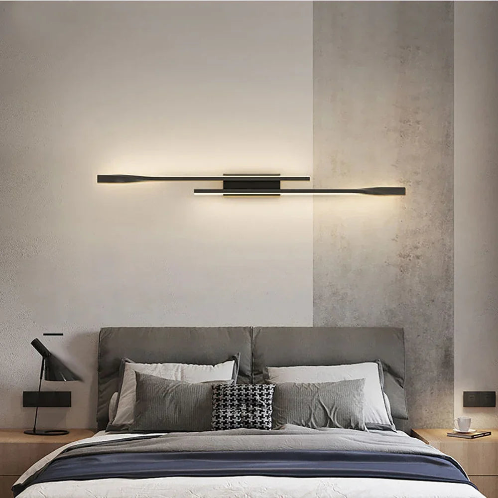 Modern LED Long Strip Wall Lamp – Luxury Creative Bedside & Living Room Light, Simple Nordic Design for Bedroom, TV Wall, and Interior Decoration | Kalsten