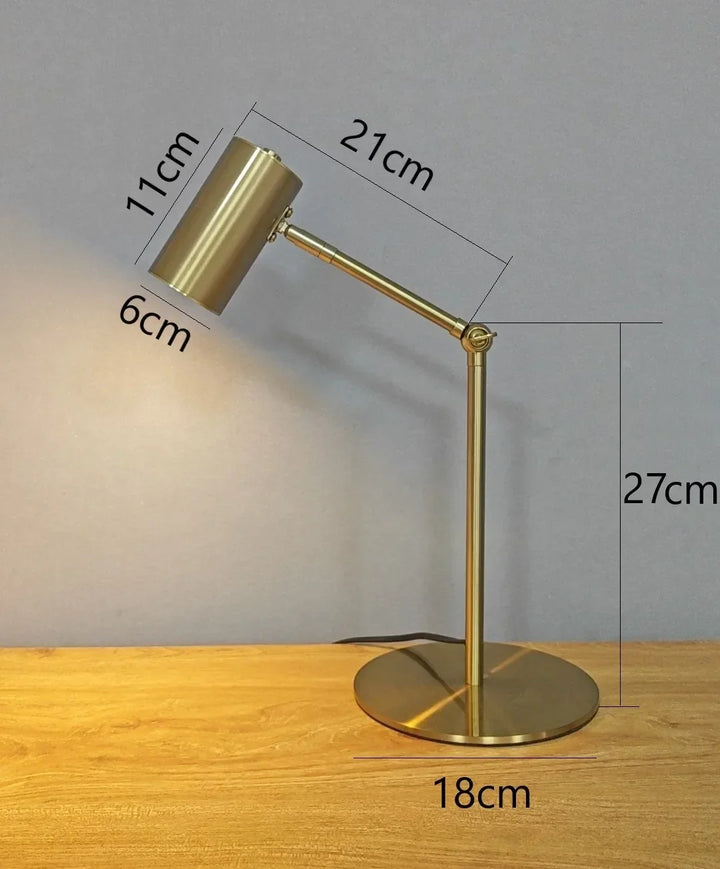 Modern Golden Table Lamp – Eye-Friendly LED Reading Light for Study, Bedroom, and Living Room Decor | Kalsten