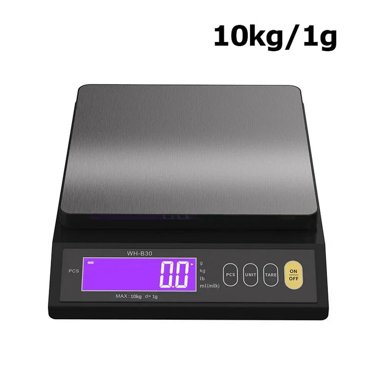 Kalsten | 5 kg/0.1 g and 10 kg/1 g digital electronic kitchen scale, LCD display, fully waterproof stainless steel weighing tool for baking