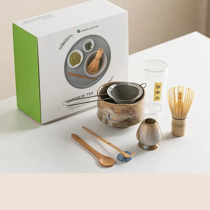 Variant image for 7-Piece Matcha Set Green Size Standard Ceramic - Matcha Bowl and Whisk Set for Traditional Tea Ceremony-3