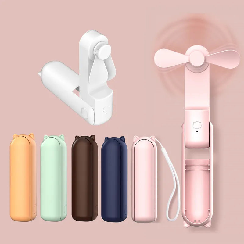 New Handheld Portable Mini Fan - Creative, Three-Speed Adjustable, Solid Color, USB Rechargeable Small Fan | Kalsten