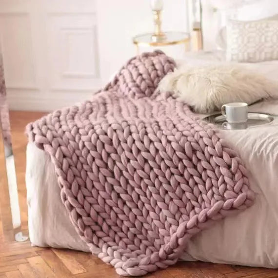 Kalsten | Chunky Knit Blanket – Cozy Wool Blanket for Every Room – Soft & Warm – Perfect for Sofa and Bed