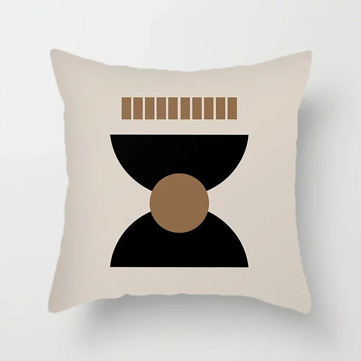 Aurum Cushion Cover - Modern Black-White Cushion Cover with Abstract Art Print Kalsten