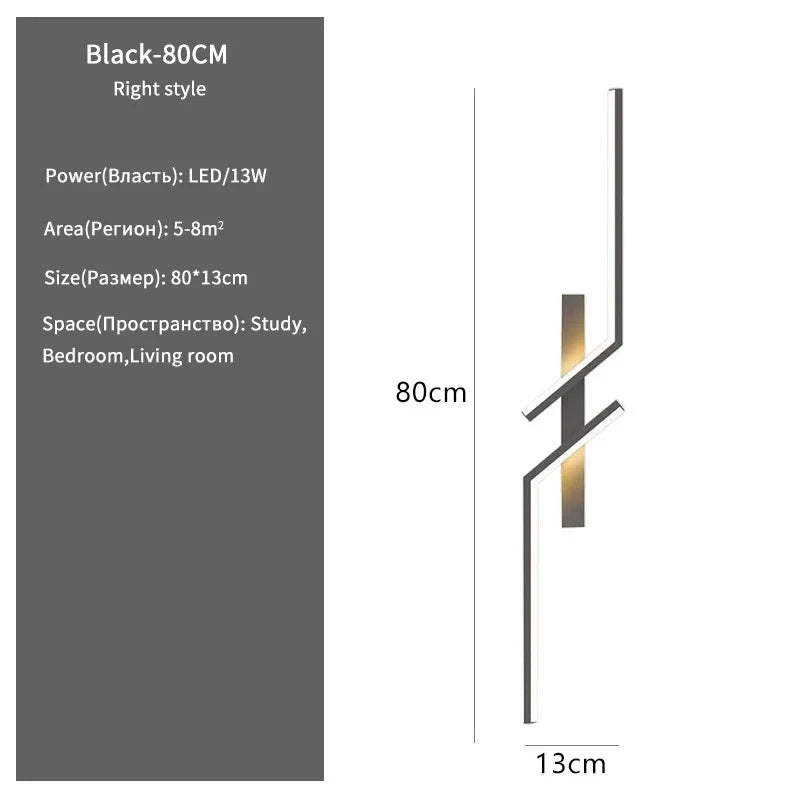 Modern Creative Strip LED Wall Light Minimalist Bedroom Bedside Wall Sconce LED Lights Living Room TV Sofa Background Wall Lamp | Kalsten