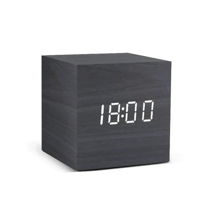 Wooden LED Alarm Clock with Temperature Display, Digital Time Display and Minimalist Design – Perfect for Bedroom and Office | Brehn