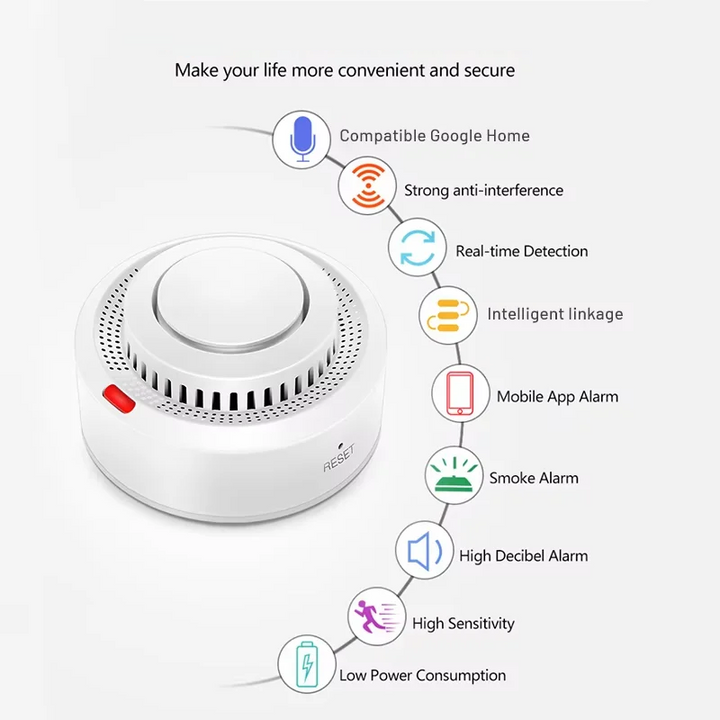 Kalsten | Smart WiFi Smoke Detector Fire Alarm 85dB – SafeSense