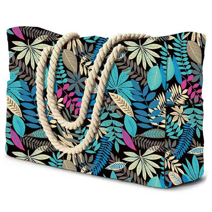 Skanto | Marivalis Striped Beach Bag with Zipper | Foldable & Waterproof | Sand-Resistant Canvas | For Travel & Vacation