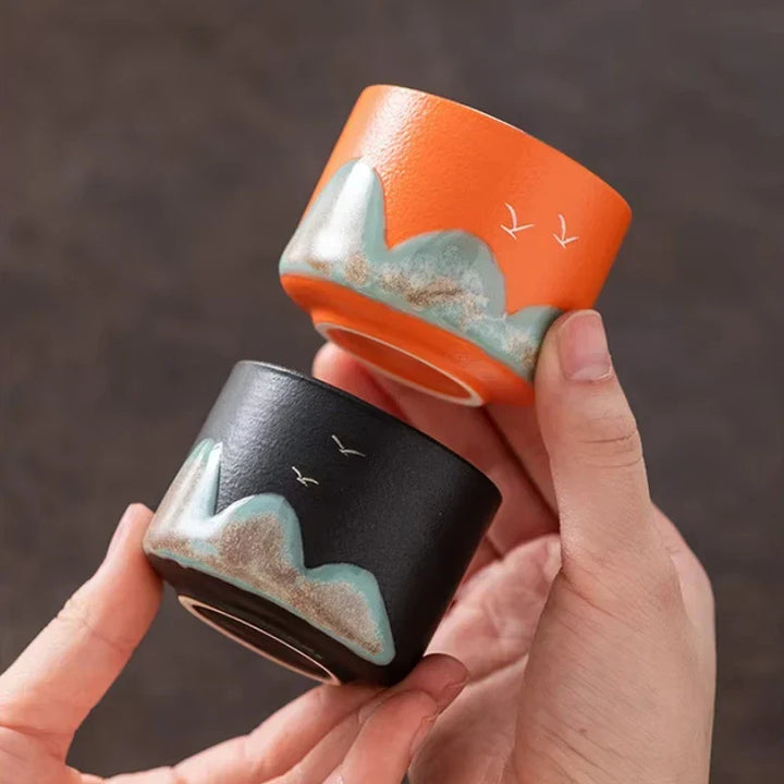 Ceramic Tea Set Blue Standard Size Hand-Painted Porcelain Tea Gift Set-5