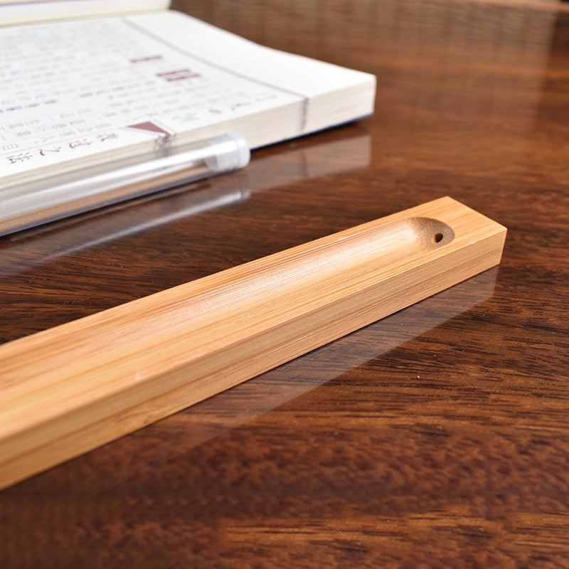 Skanto | Sandalwood Base Wood Incense Stick Holder - 23cm Line Incense Container for Home Decor and Aromatherapy