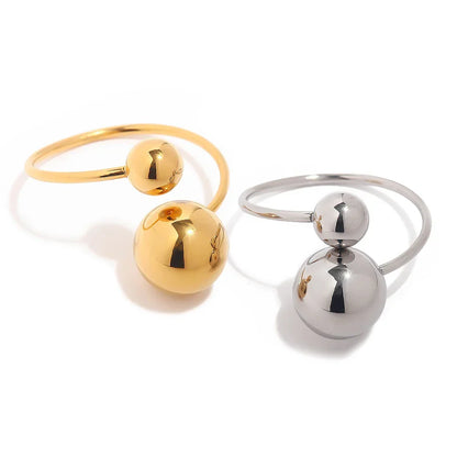 Skanto | 18k Bold Two Ball Open Ring