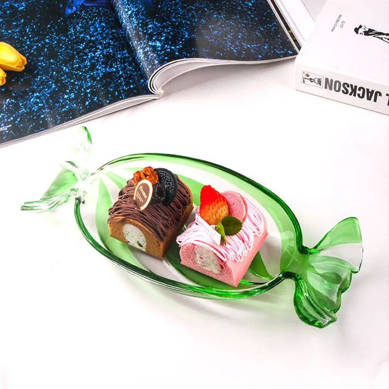 Candy-shaped glass snack plate | Kalsten