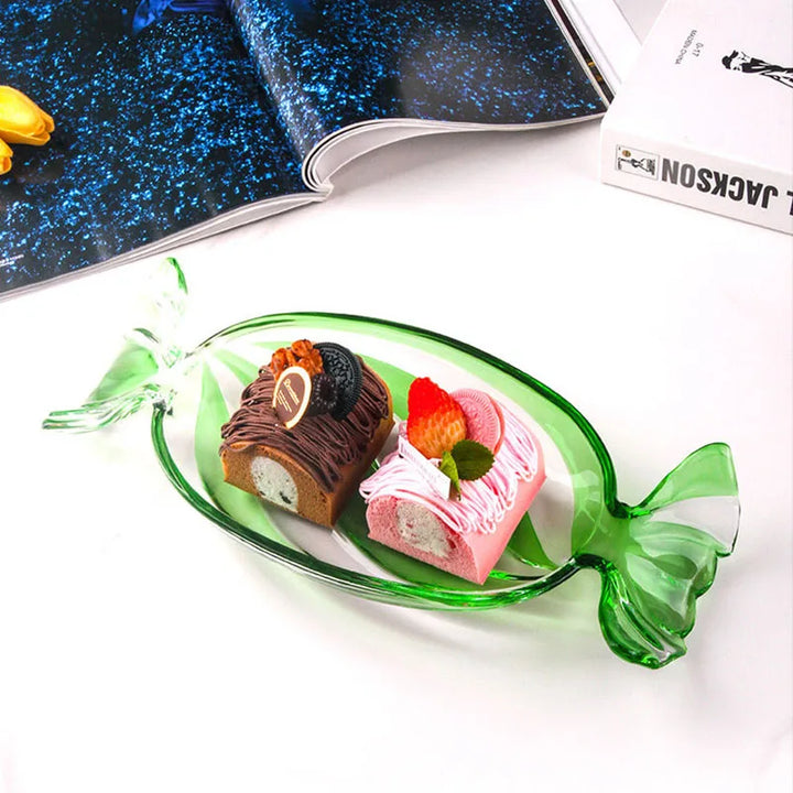 Candy-shaped glass snack plate | Kalsten