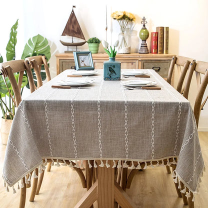 TasseledCharm | Cotton Linen Tablecloth