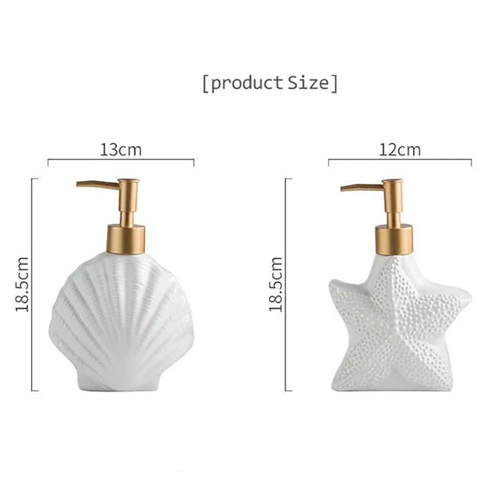 Kalsten | AquaNaut Soap Dispenser | Maritime Design | Shell & Starfish Motif | Bathroom Decor