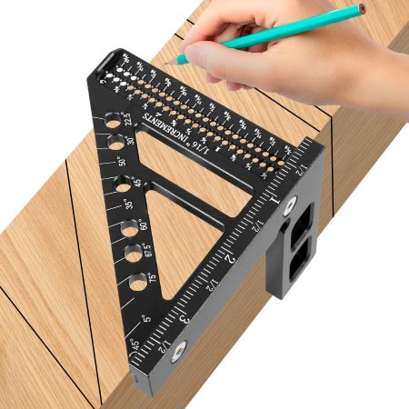 Kalsten | Precision 3D Woodworking Ruler – 45° & 90° Multi-Angle Measuring Tool