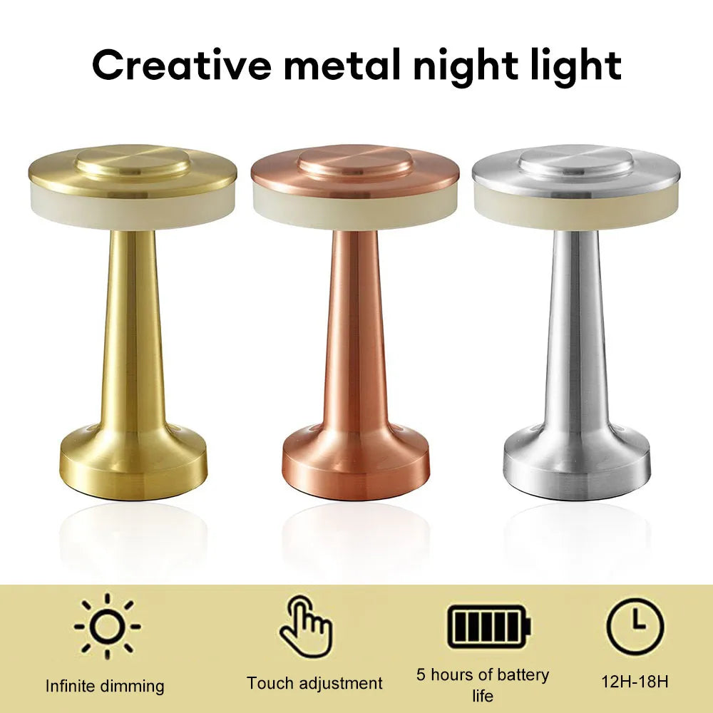 Retro Led Table Lamp Usb Rechargeable Infinitely Dimmable Night Light Camping Light Suitable For Bar Lampbedroom Ambient Light | Kalsten