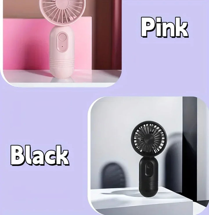 Mini Handheld USB Fan – 3-Speed Strong Wind Portable Desk Fan, Rechargeable for Students, Office, Outdoor, Travel, and Camping | Kalsten