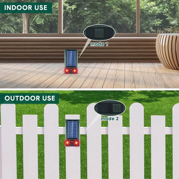 Kalsten | SolarGuardix Ultrasonic Bird Repeller Solar | With LED & Motion Sensor | Waterproof IP58 | 600 m² Coverage