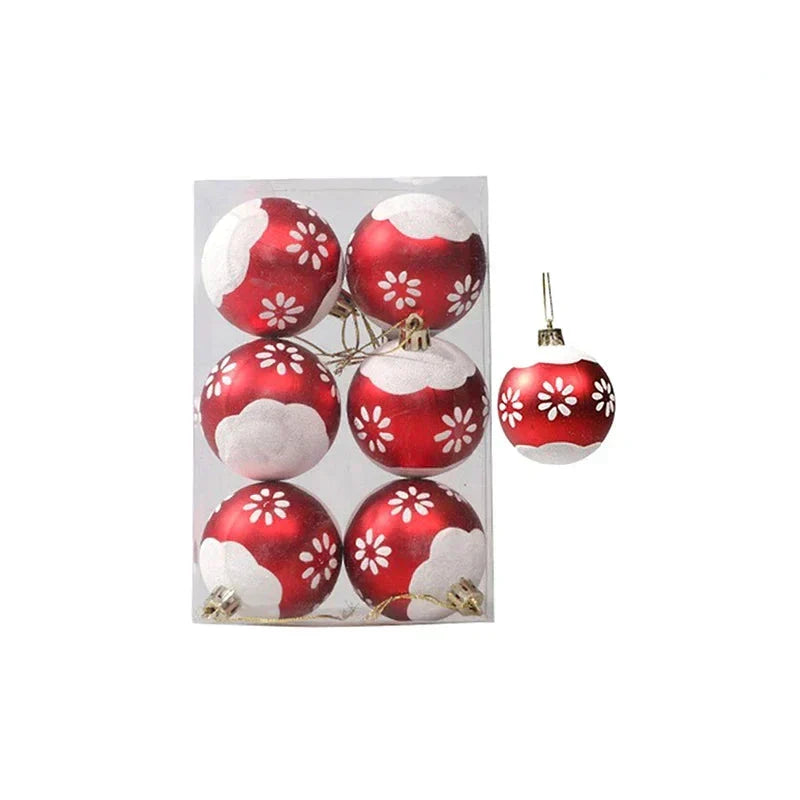 Elegant Snowflake Christmas Baubles Set – High-quality Christmas ornaments in red, white and gold, perfect for festive tree decoration at Christmas | Kalsten