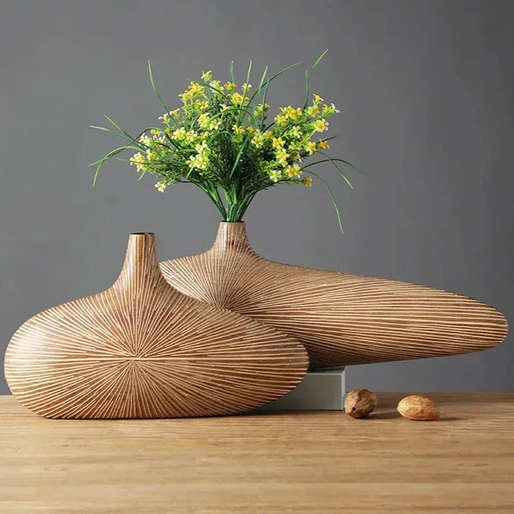 Kalsten | ClayAura Sahara Sculptured Vase | Handmade | Modern Decor for Home | Elegant Design