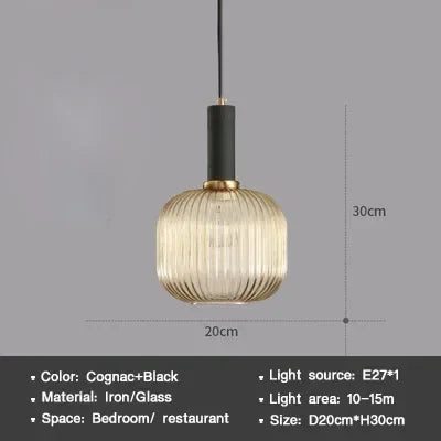 Modern Nordic Glass Pendant Light – Single Head LED Hanging Lamp for Dining Room, Bedroom, Cafe, and Study – White, Green, Cognac & More | Kalsten