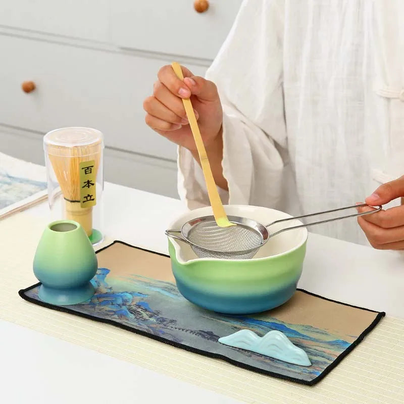 Matcha Gift Set Green Standard Bamboo and Ceramic Tea Making Kit-3