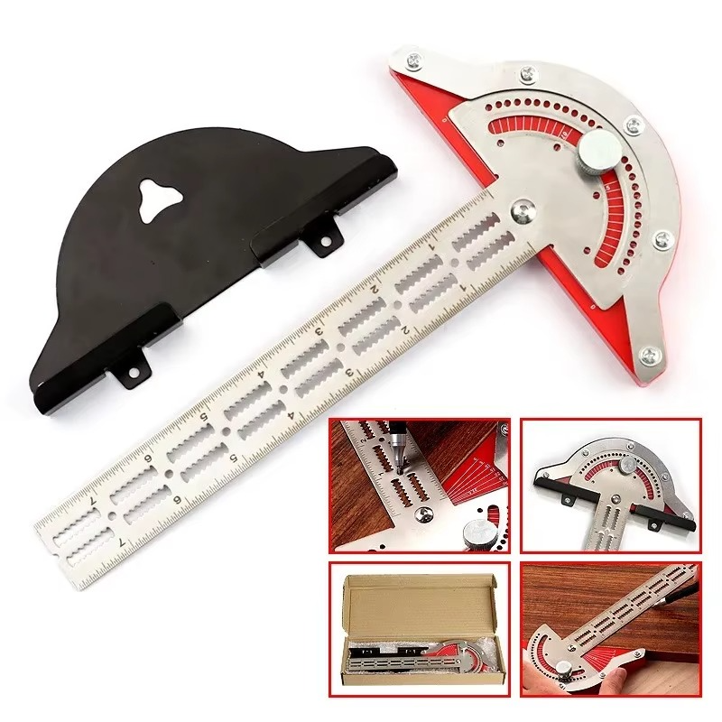 Kalsten | Precision Stainless Steel Carpenter's Protractor and Edge Ruler