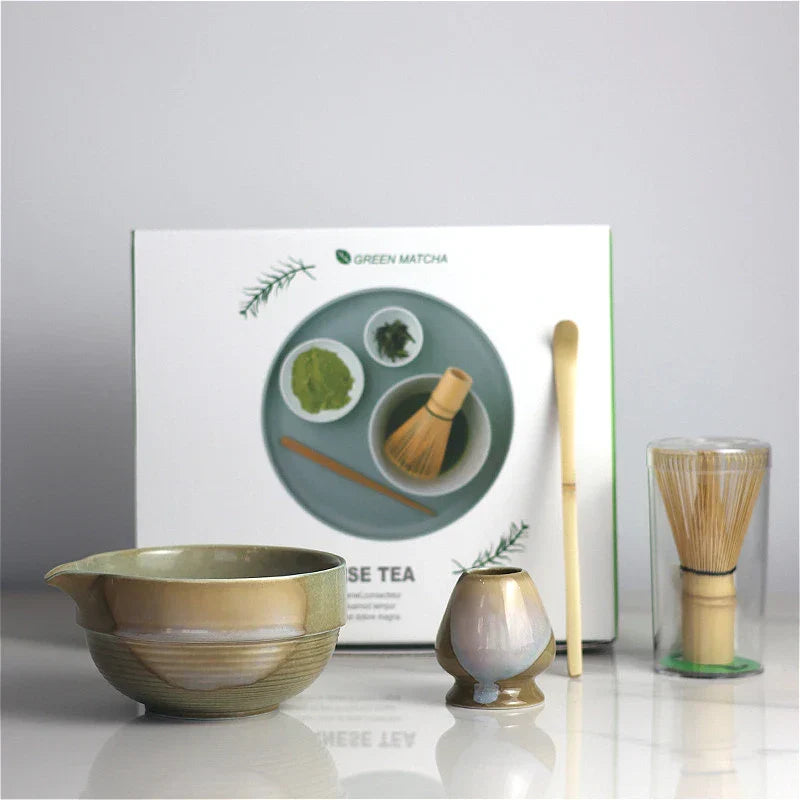 Ceramic Matcha Tea Set Green One Size Bamboo for Traditional Ceremonies-4