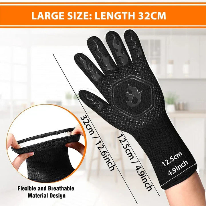 Kalsten | ThermaGrip Heat Resistant Grill Glove | Silicone & Cotton | Non-slip & fireproof up to 800 °C | For Grill, Oven & BBQ | 1 Piece