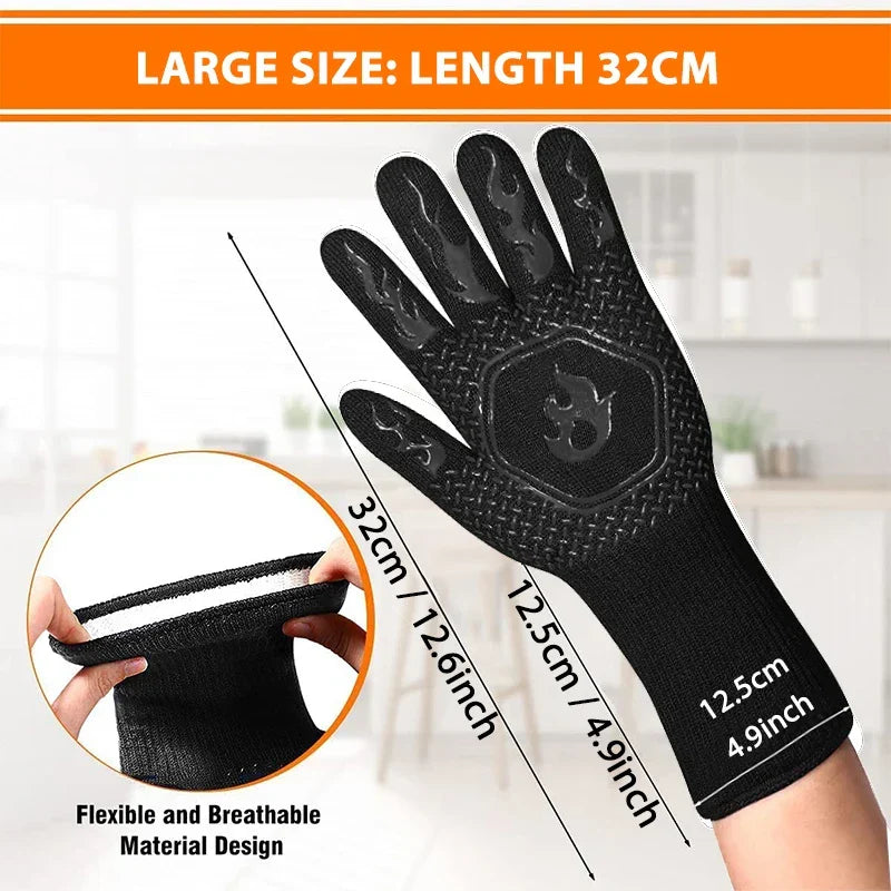 Brehn | ThermaGrip Heat-Resistant Grill Glove | Silicone & Cotton | Non-slip & Fireproof up to 800 °C | For Grill, Oven & BBQ | 1 Piece