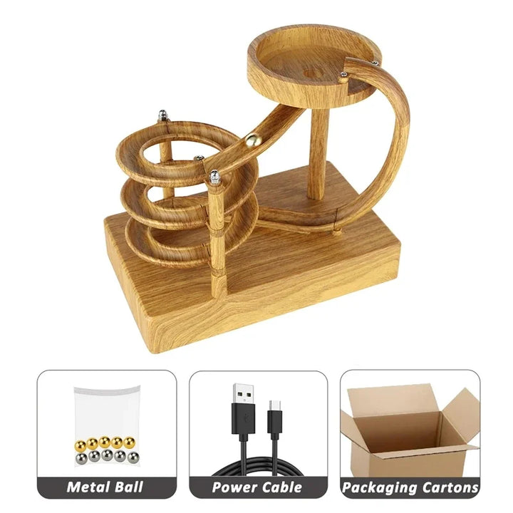 Kalsten | Wooden Perpetual Spiral Motion Kinetic Ball Roller Science Toy