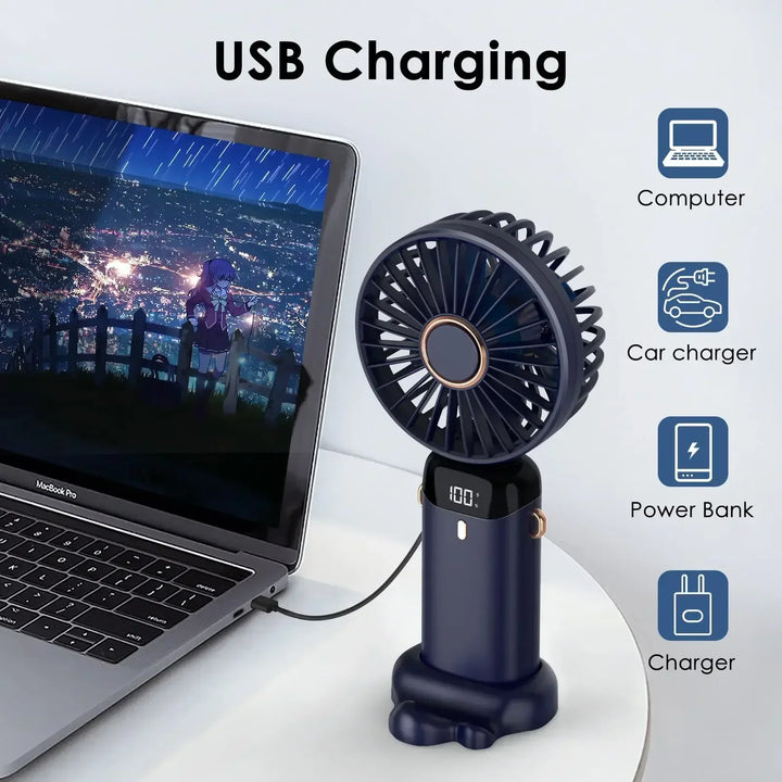 Electric Fan Portable Air Conditioner Mini Cooler Rechargeable Neck Fans for Home Free Shipping Hand Usb Conditioning Blades | Kalsten