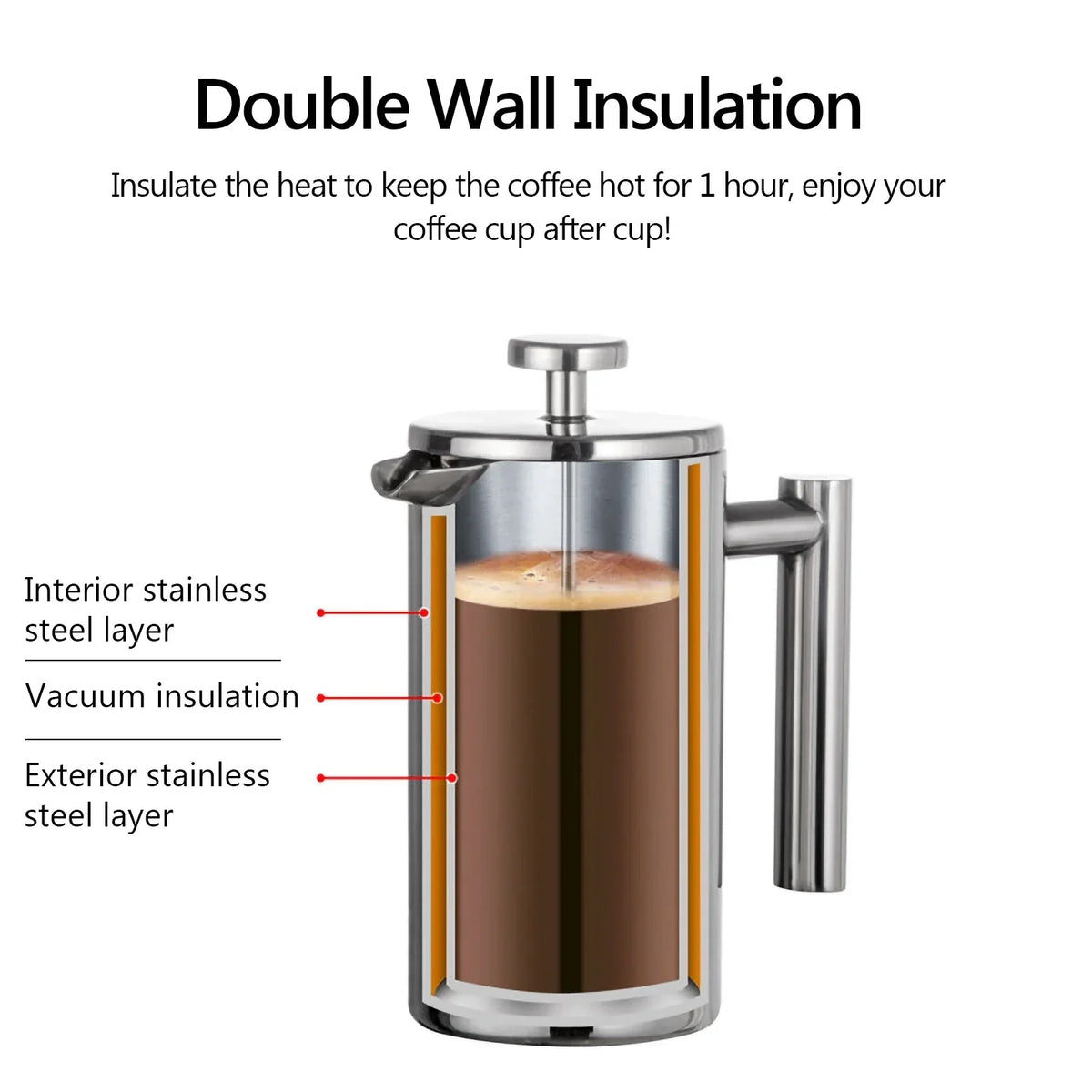Brehn | Stainless Steel French Press Coffee Machine
